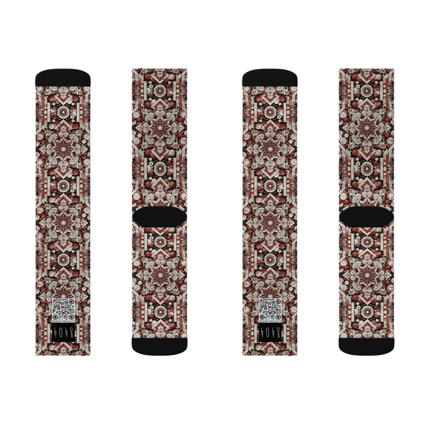 Neo Jomon Sculptural Aesthetics Artisanal Streetwear Sublimation Socks - 8404 Design-55
