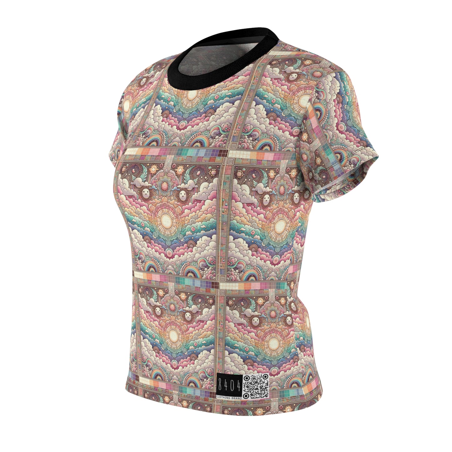 Digital Dreamland Whimsical and Nostalgic Streetwear With a Digital Twist Women's Cut & Sew Tee - 8404 Design-56