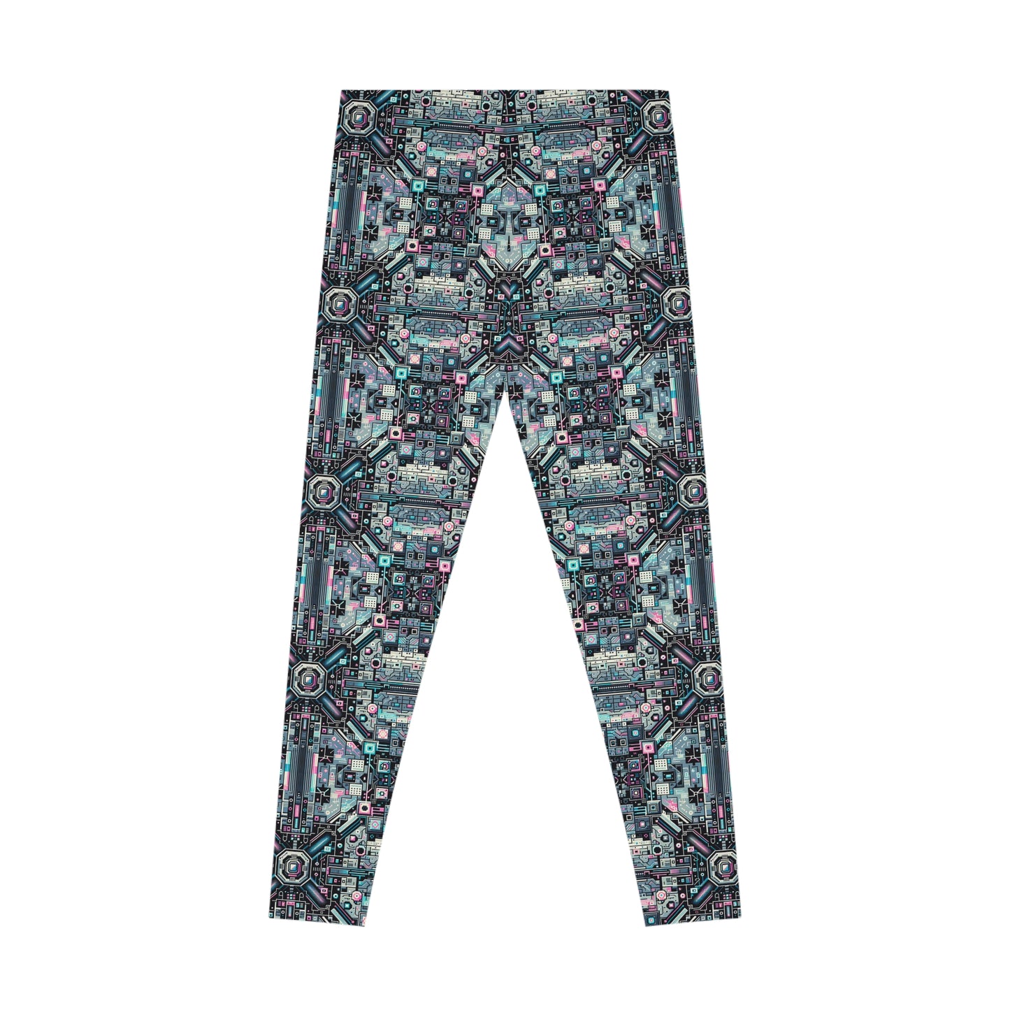 Digital Renaissance Tech-Forward Maximalism Stretch Leggings - 8404 Design-44