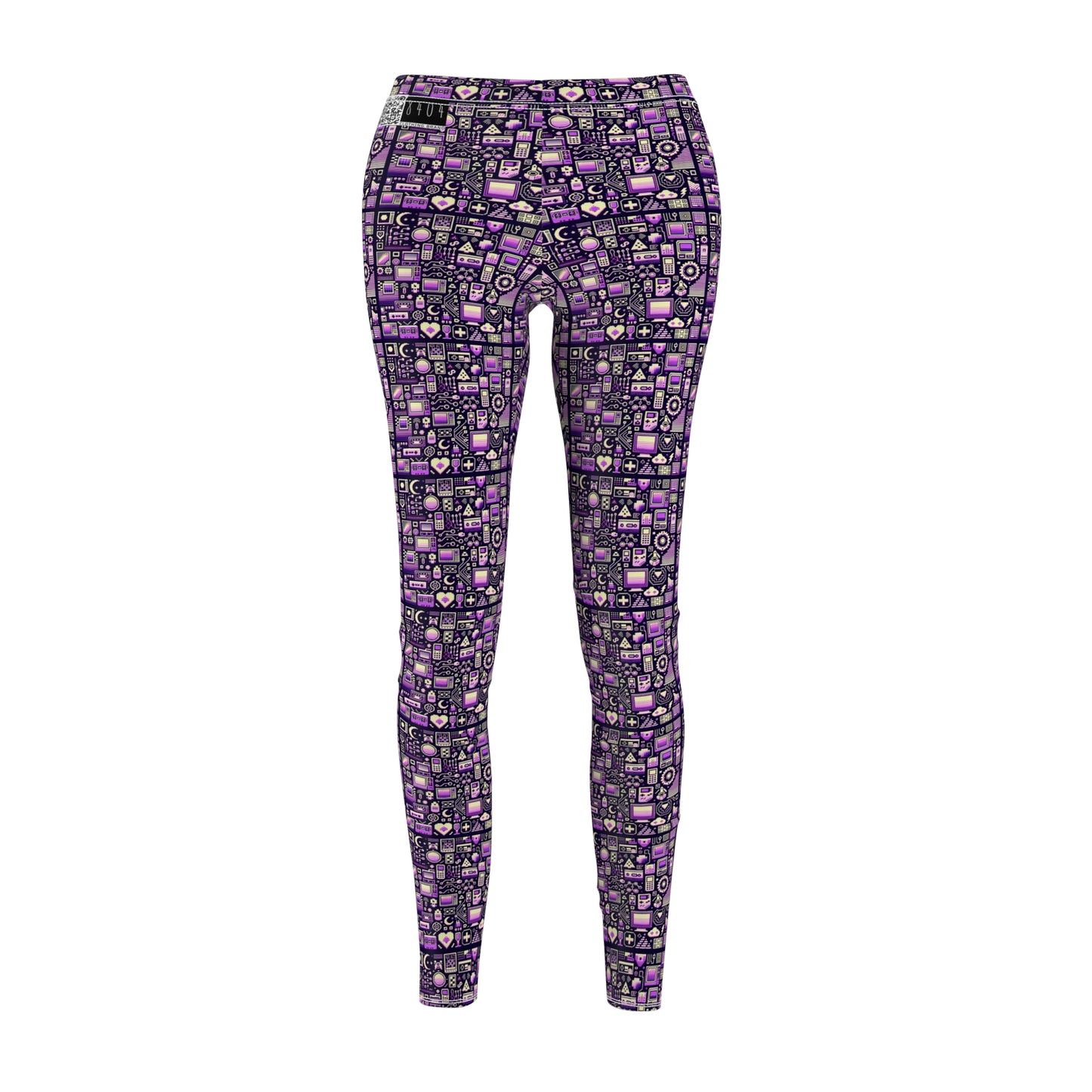 Digital Nostalgia Remix Modern Vintage Fusion Women's Cut & Sew Casual Leggings - 8404 Design-54