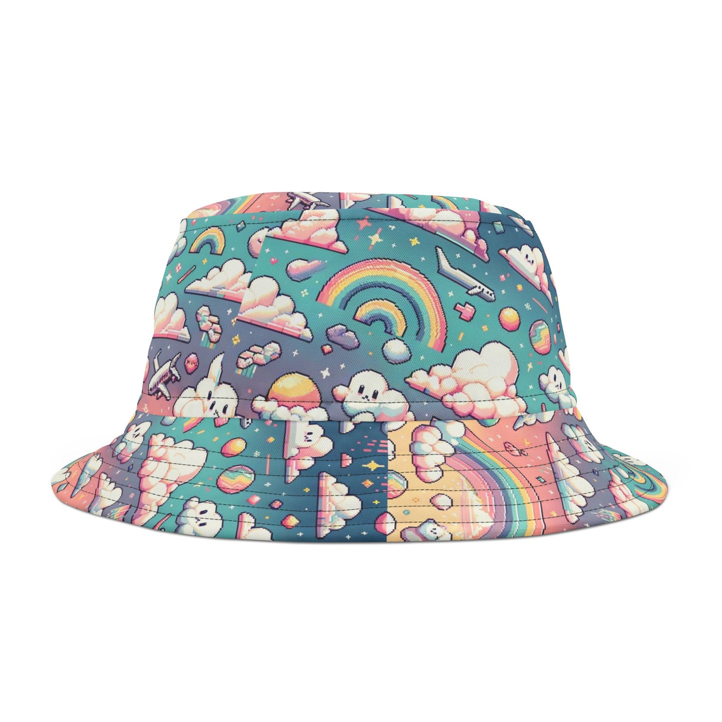 Digital Dreamland Whimsical and Nostalgic Streetwear With a Digital Twist Bucket Hat - 8404 Design-58