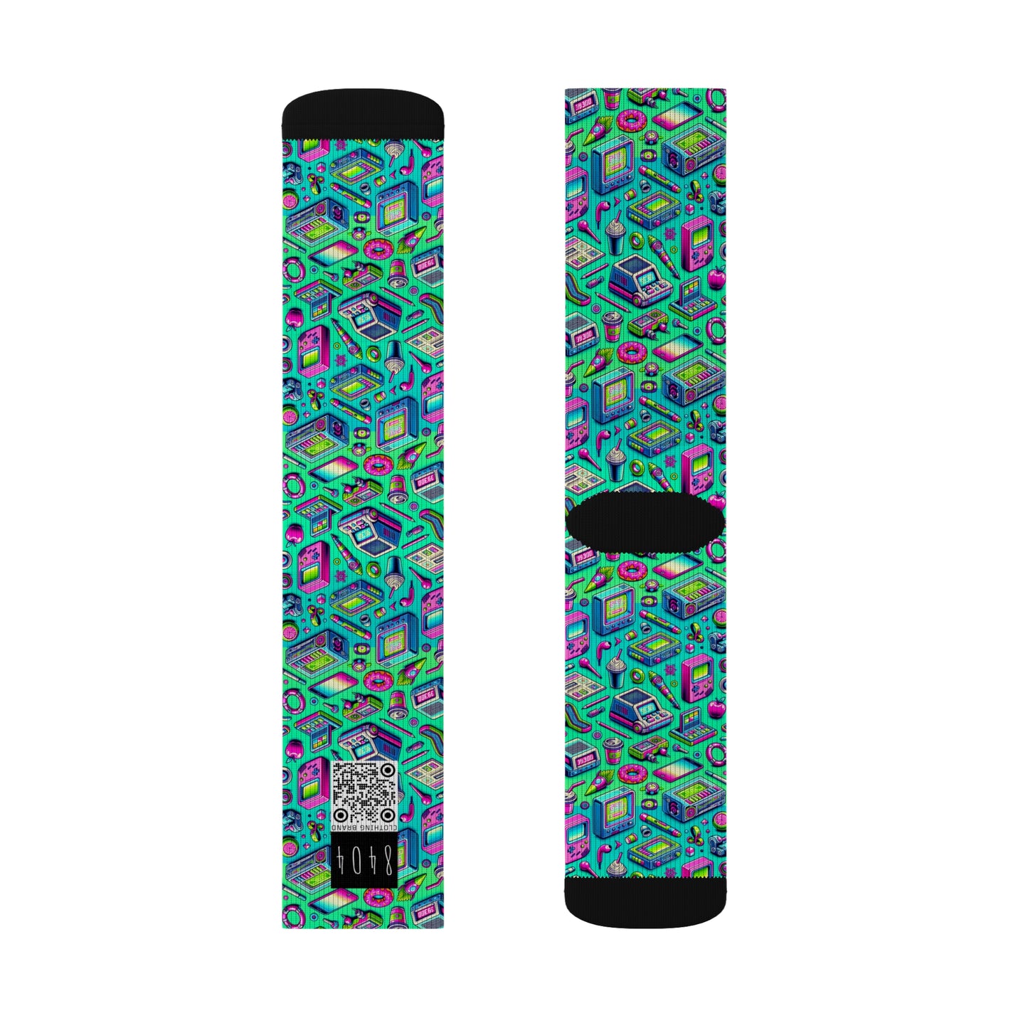 Y2k Revival Nostalgic Futurism Sublimation Socks - 8404 Design-48