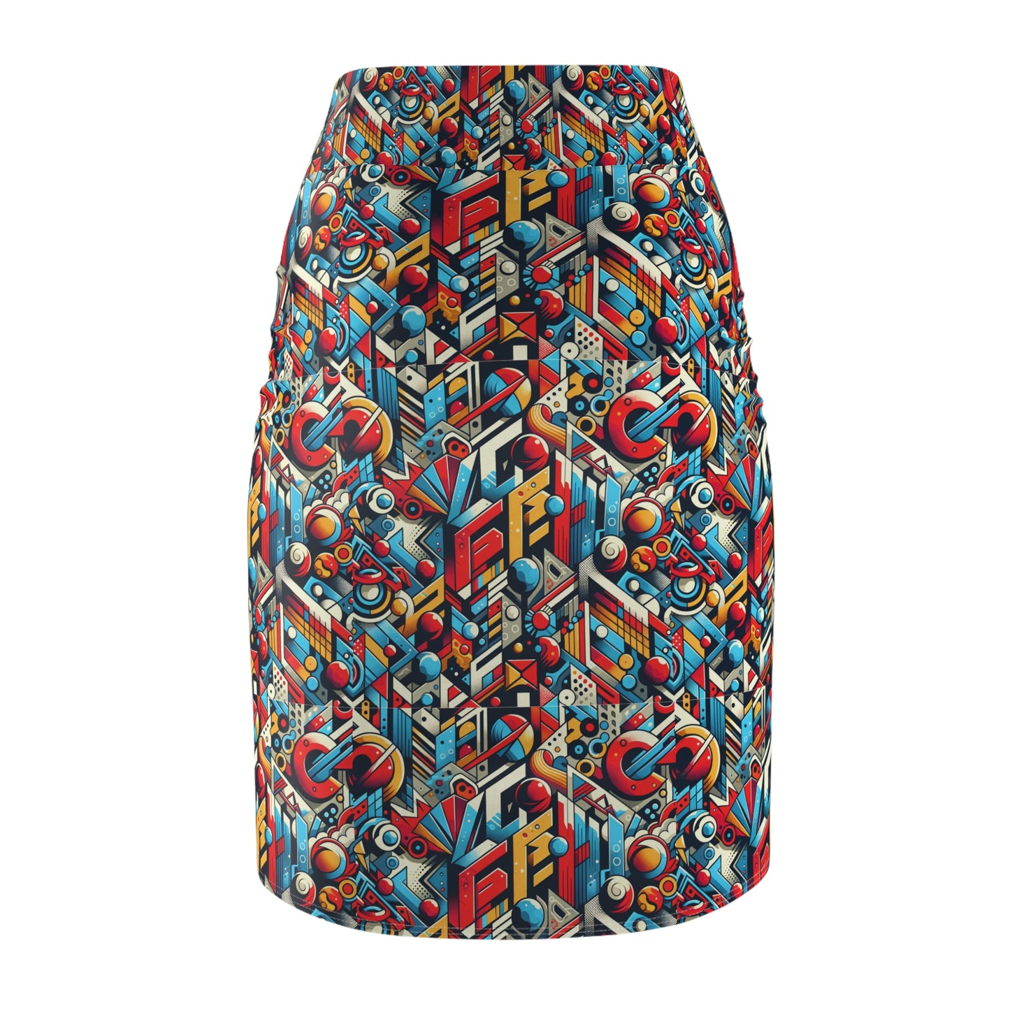Neo-Traditional Street Art Modern Street Art Fusion Women's Pencil Skirt - 8404 Design-67