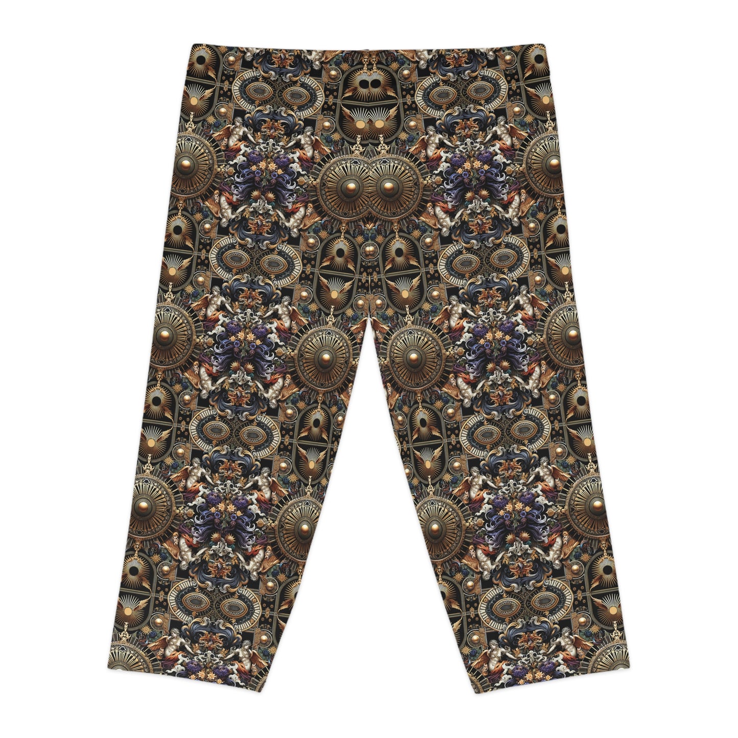Digital Renaissance Luxurious Streetwear Inspired By Classical Art With a Modern Twist Women's Capri Leggings - 8404 Design-55