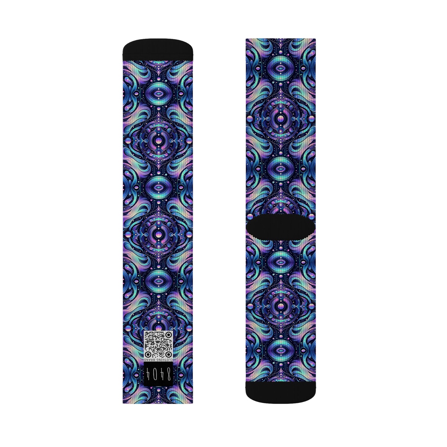 Iridescent Tech Fusion Tech-Forward Streetwear Sublimation Socks - 8404 Design-62