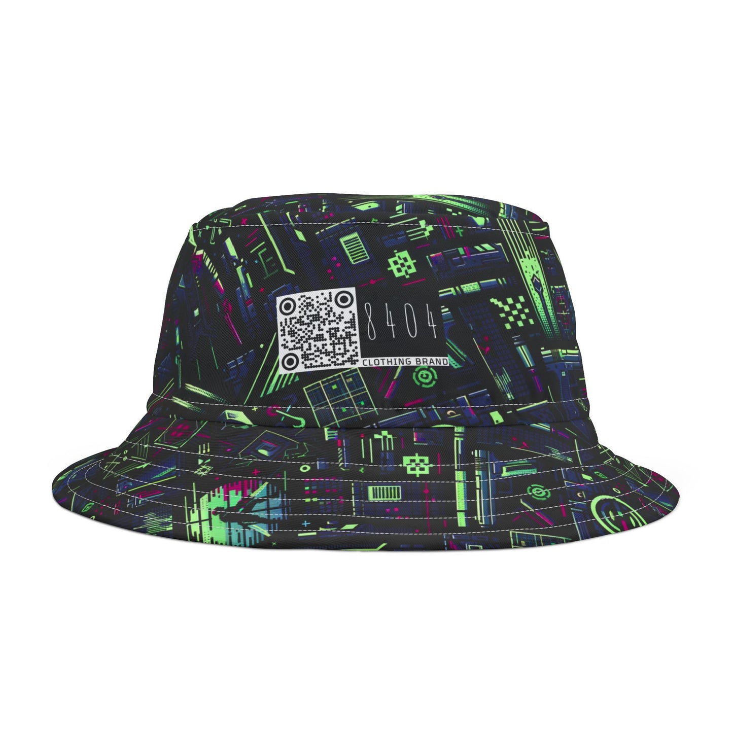 Tech Noir Futuristic Cyberpunk Bucket Hat - 8404 Design-63