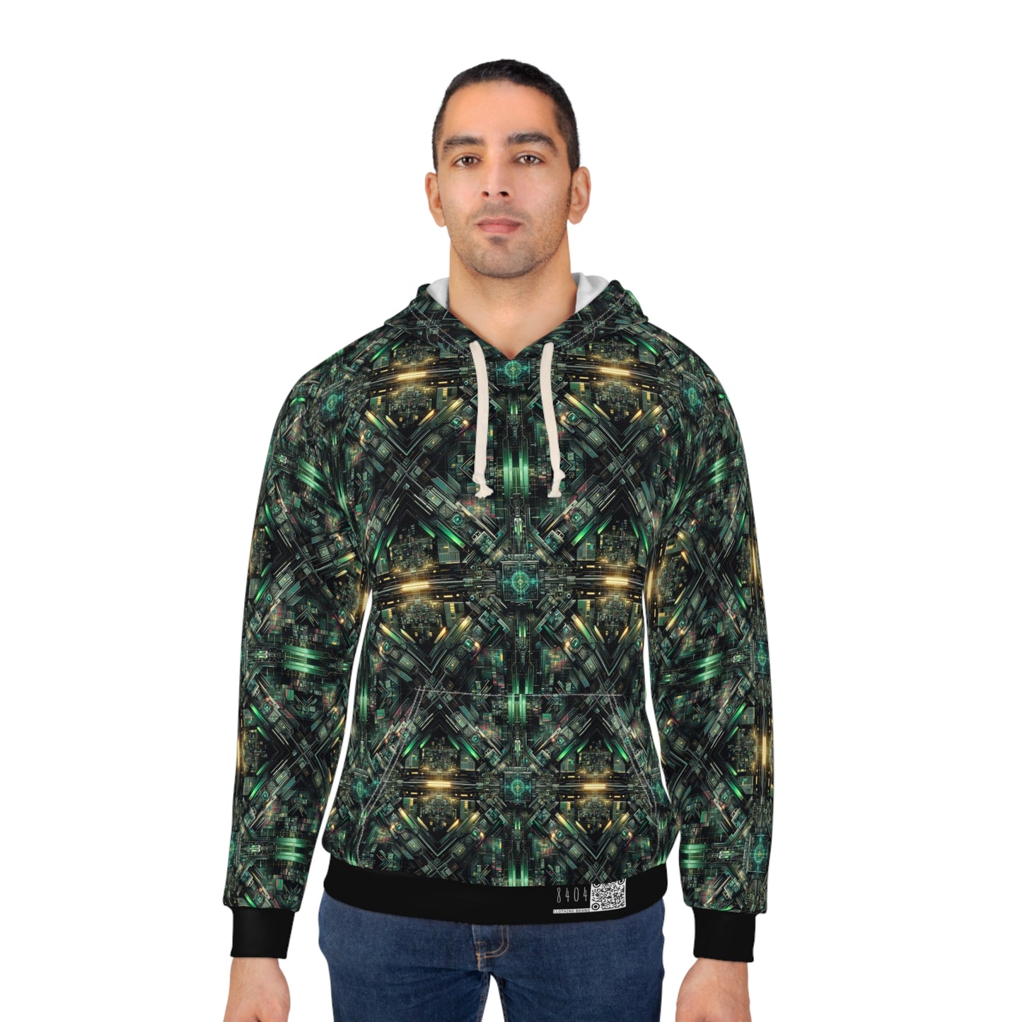 Tech Noir Graphics Tech-Inspired Streetwear Pullover Hoodie - 8404 Design-56