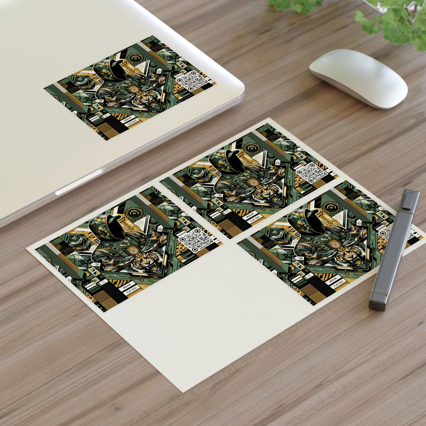 Neo-Camo Fusion Tech-Forward Streetwear Sticker Sheets - 8404 Design-64