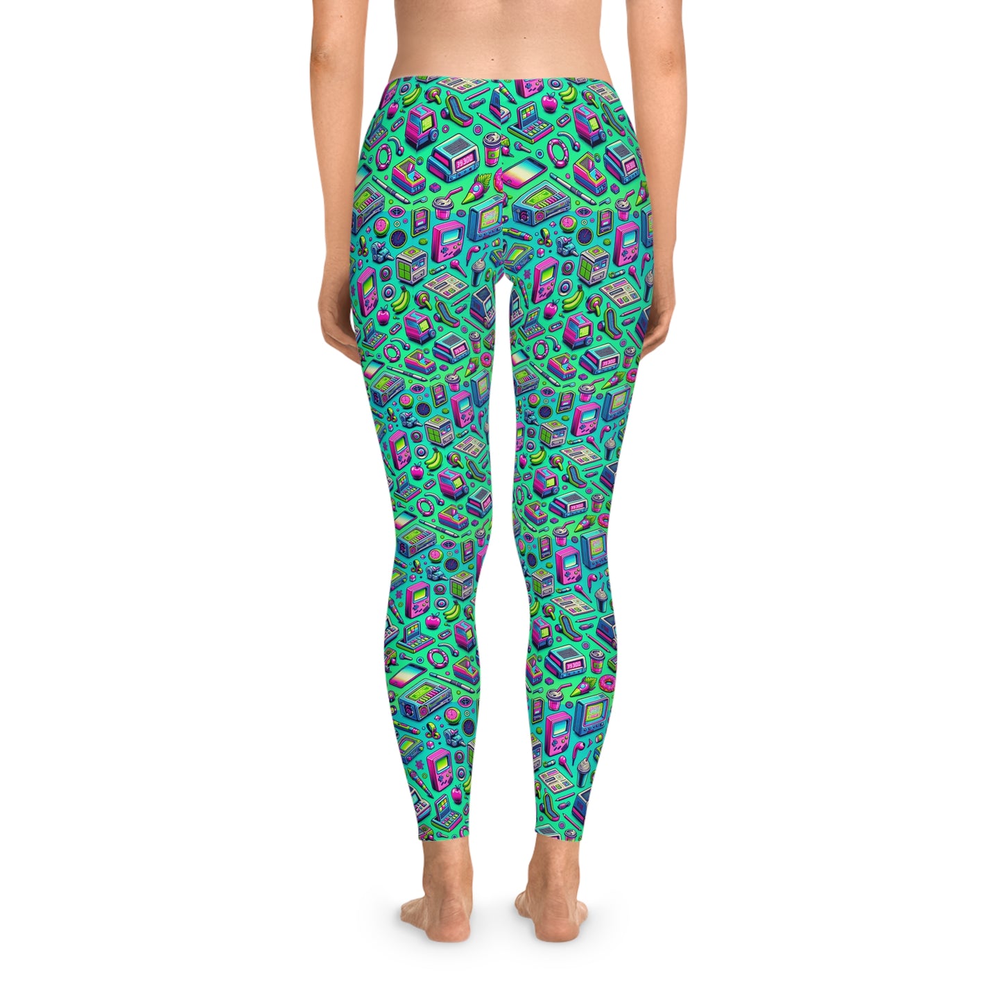 Y2k Revival Nostalgic Futurism Stretch Leggings - 8404 Design-48