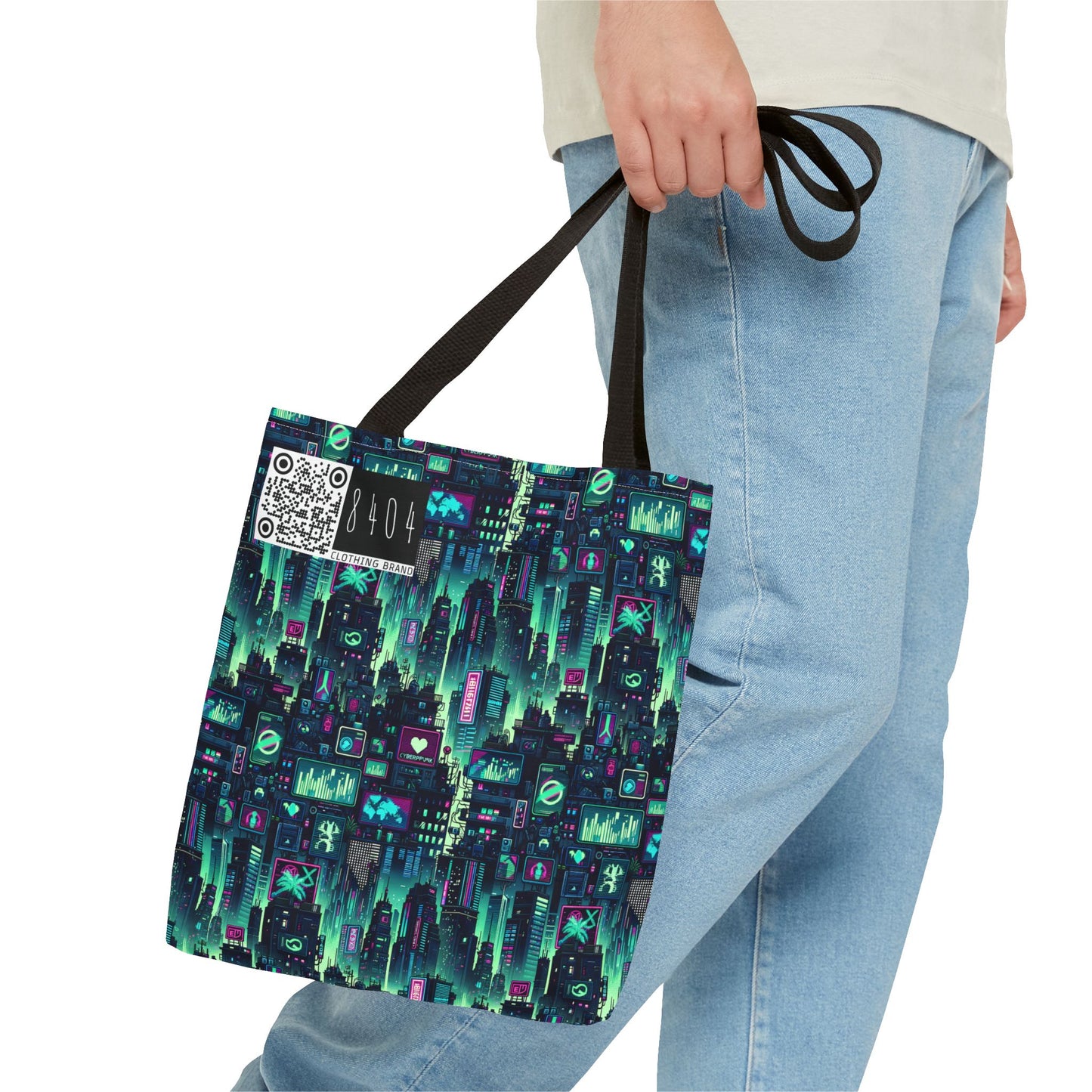 Tech Noir Graphics Futuristic Cyberpunk Tote Bag - 8404 Design-52