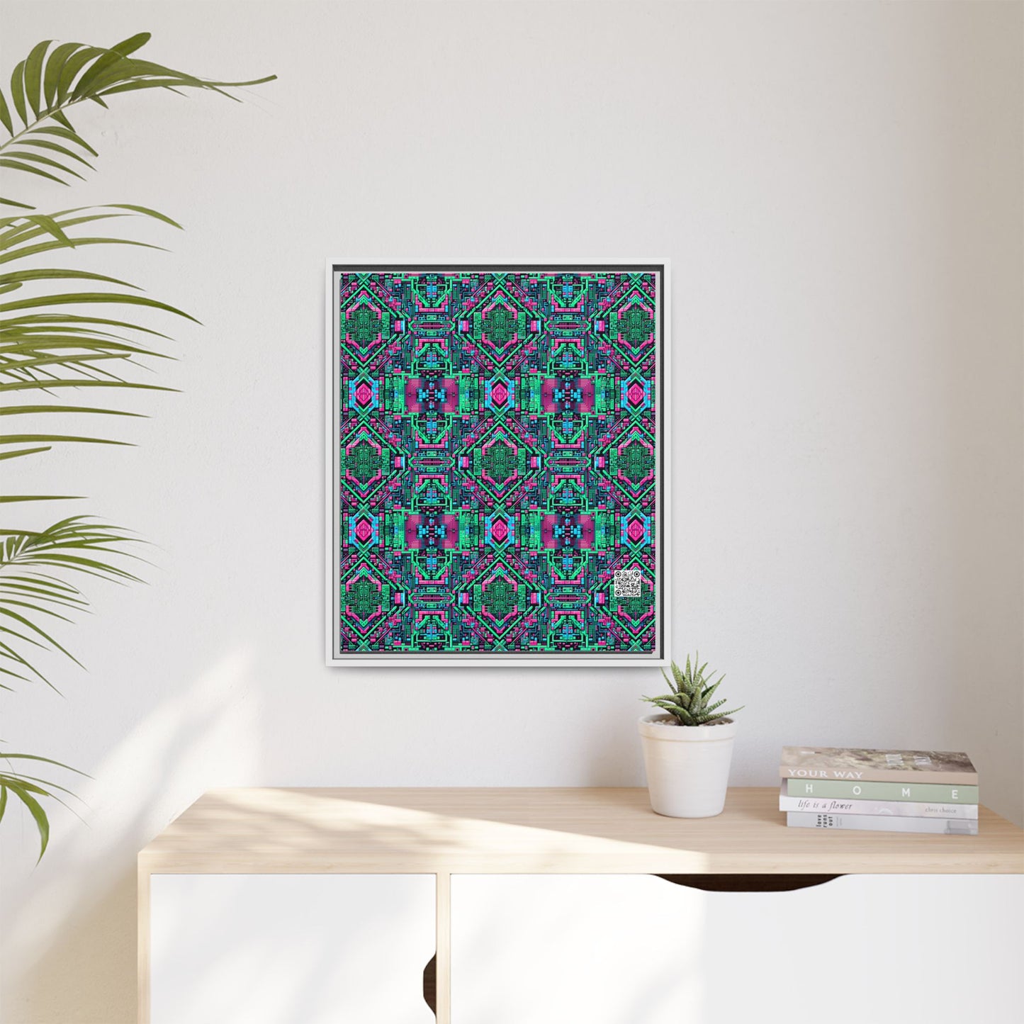 Digital Glitch Vibes Tech-Inspired Streetwear Matte Canvas, Framed (multi-Color) - 8404 Design-71 B
