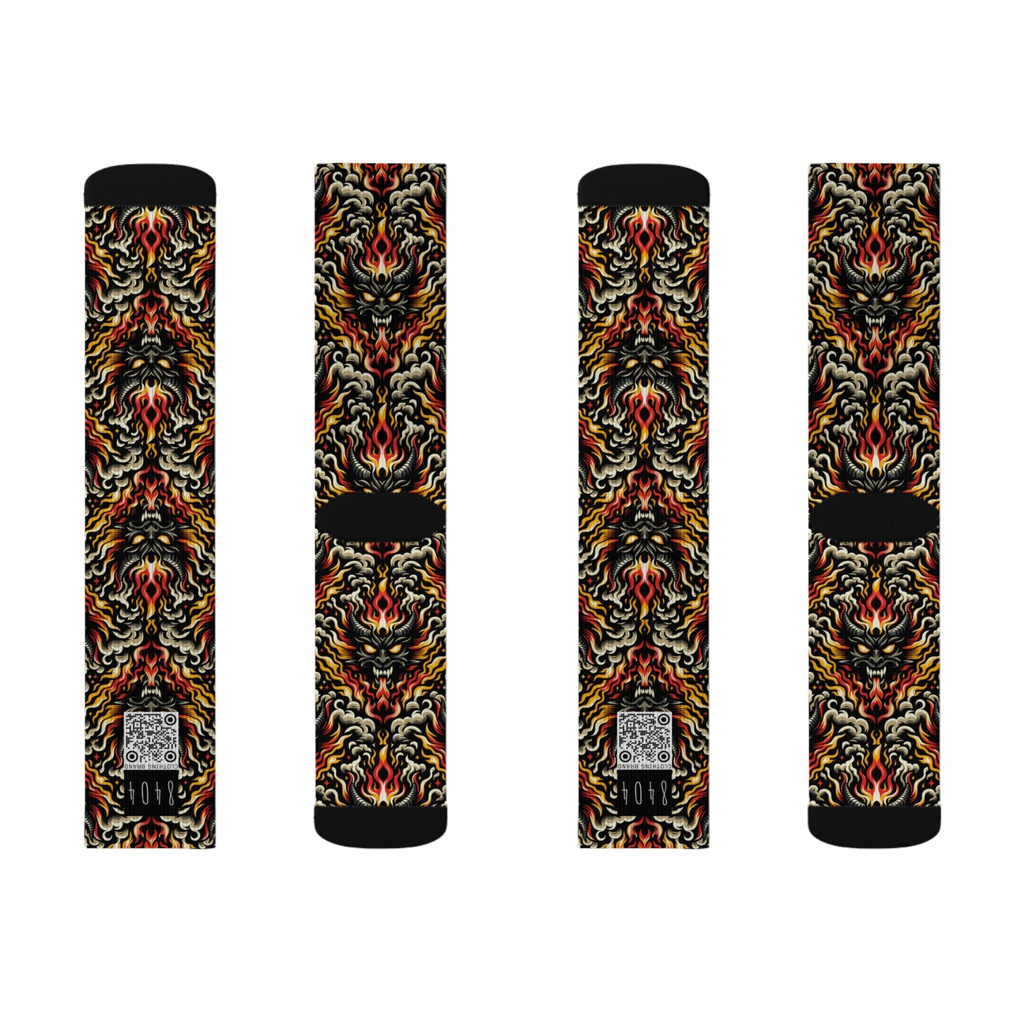 Flame Graphics Maximalist Streetwear Sublimation Socks - 8404 Design-59
