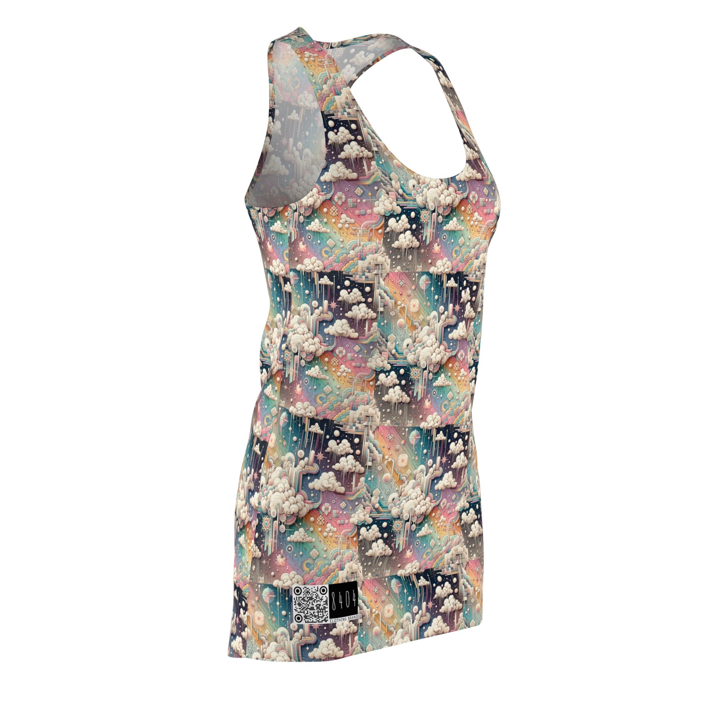 Digital Dreamland Whimsical and Nostalgic Streetwear With a Digital Twist Women's Cut & Sew Racerback Dress - 8404 Design-52