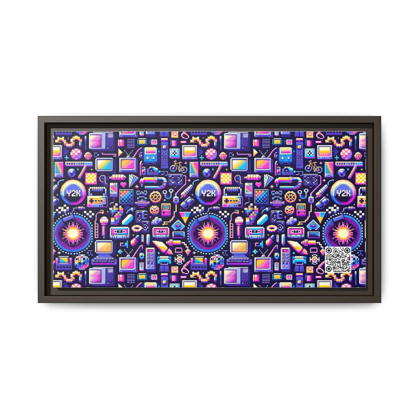 Digital Nostalgia Modern Retro Fusion Matte Canvas, Framed (multi-Color) - 8404 Design-64 B