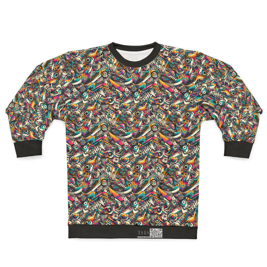 Urban Graffiti Fusion Eclectic Street Art Meets Modern Tech Culture Sweatshirt - 8404 Design-55