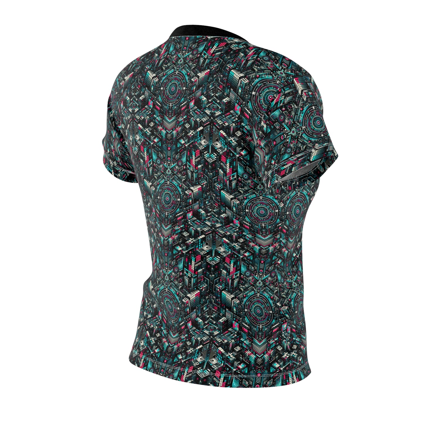 Digital Rebellion Tech-Inspired Streetwear Women's Cut & Sew Tee - 8404 Design-54