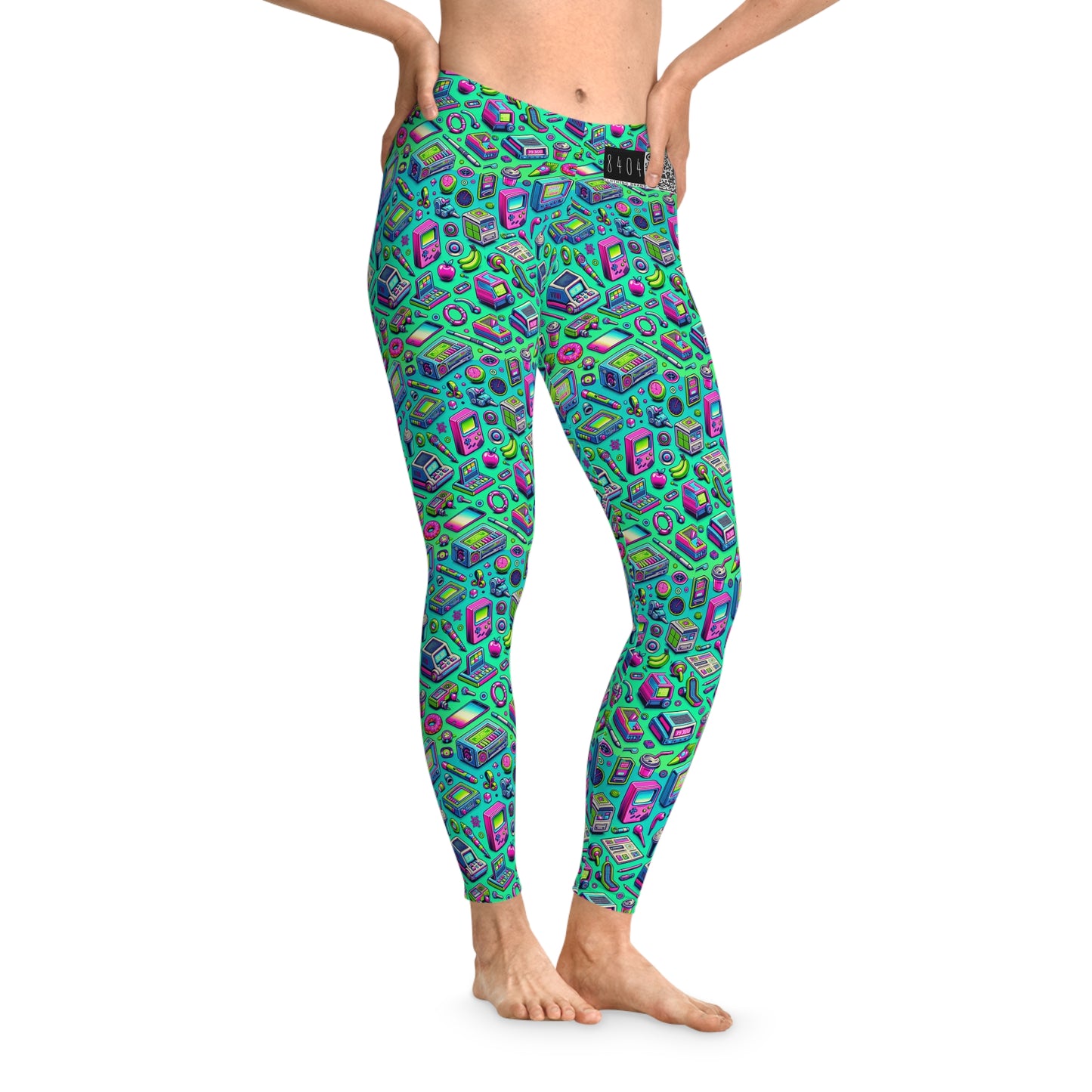 Y2k Revival Nostalgic Futurism Stretch Leggings - 8404 Design-48