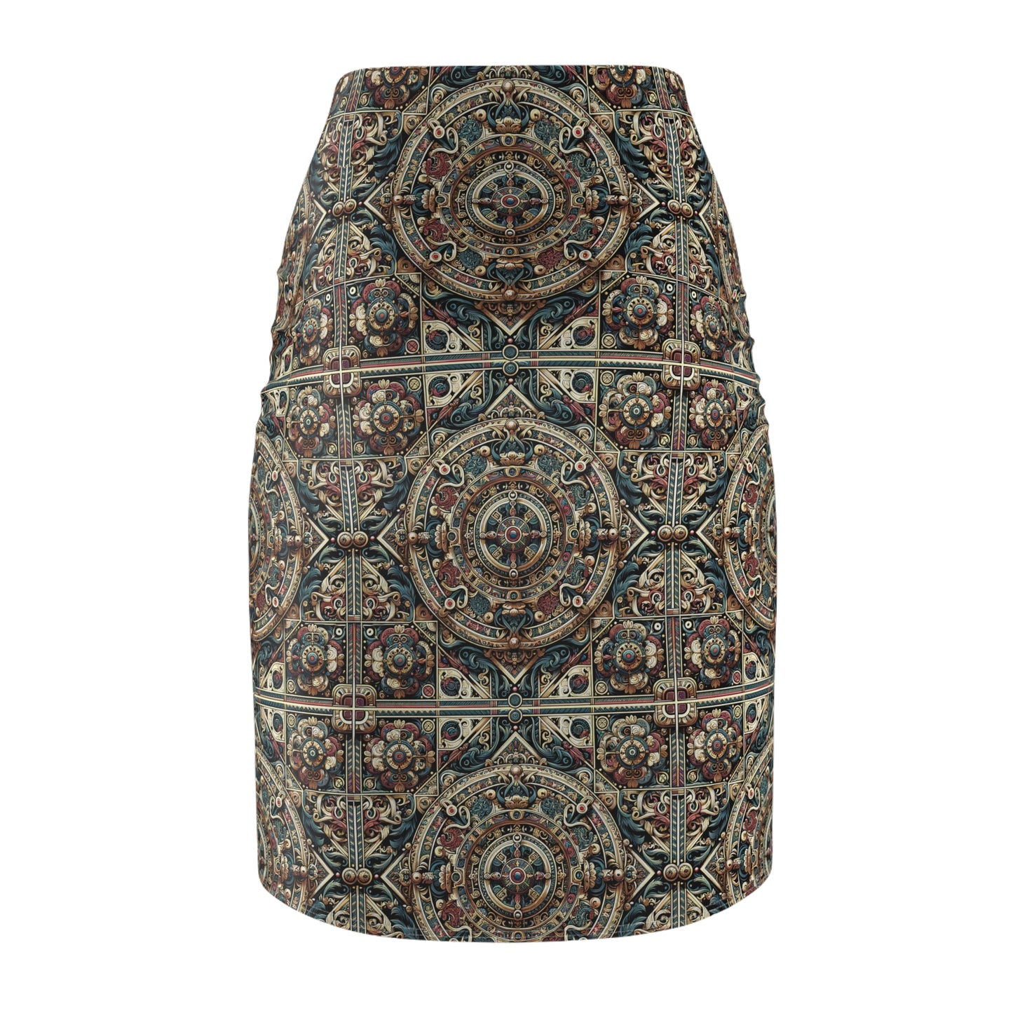 Urban Renaissance Historical Fusion With Street Edge Women's Pencil Skirt - 8404 Design-57