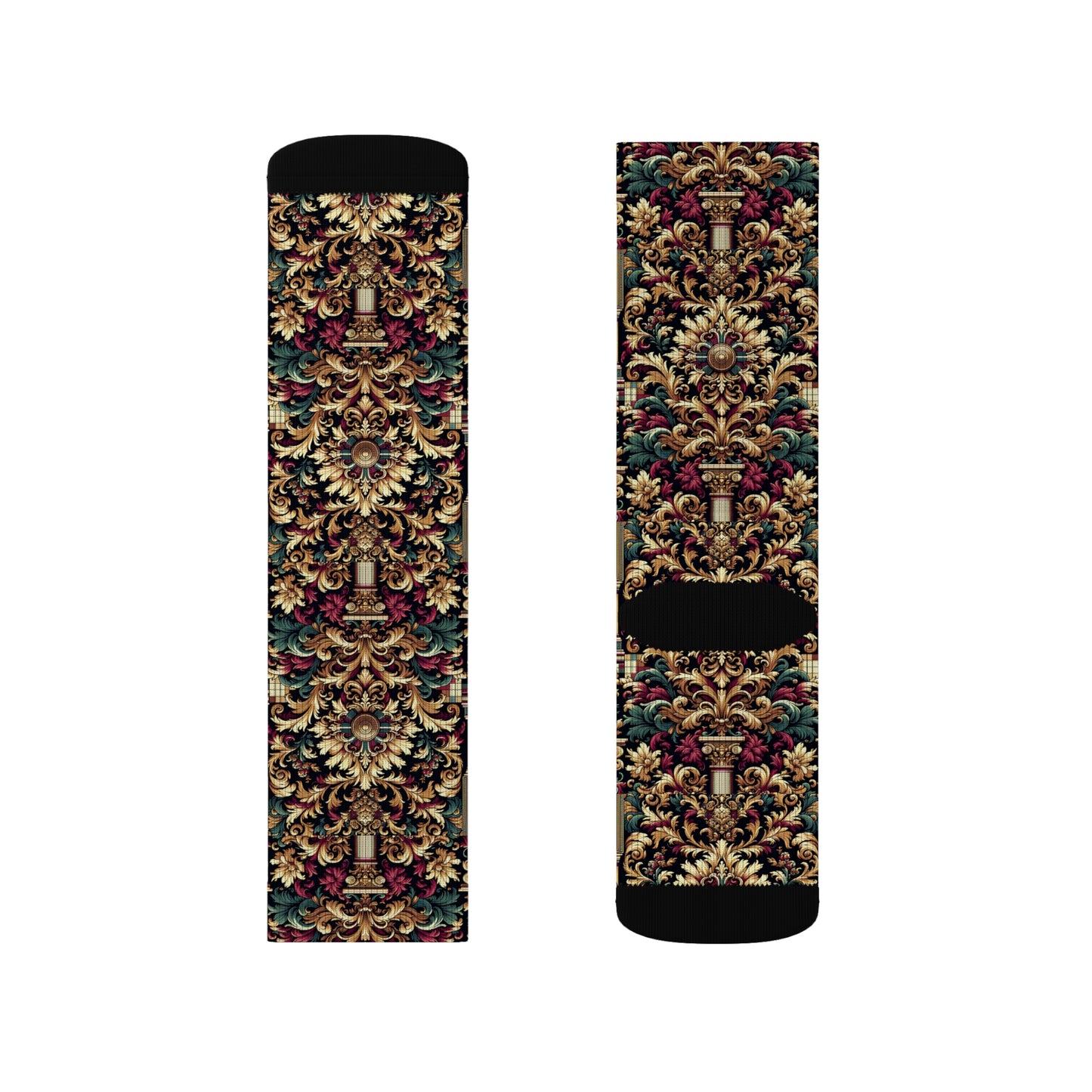Digital Renaissance Modern Baroque Fusion Sublimation Socks - 8404 Design-57