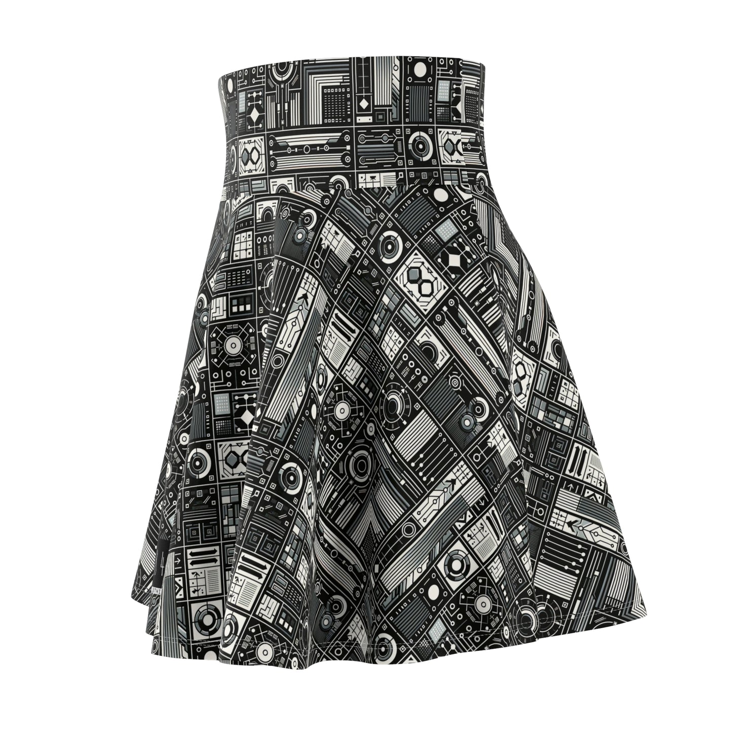 Digital Minimalism Minimalist Tech Women's Skater Skirt - 8404 Design-62