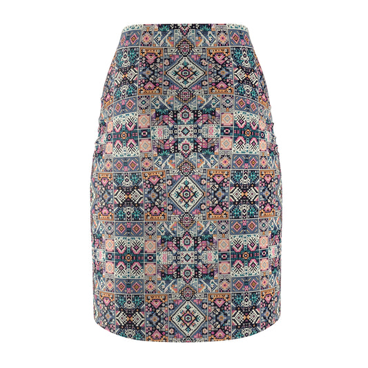 Digital Artisanal Fusion Digital Artisanal Women's Pencil Skirt - 8404 Design-65