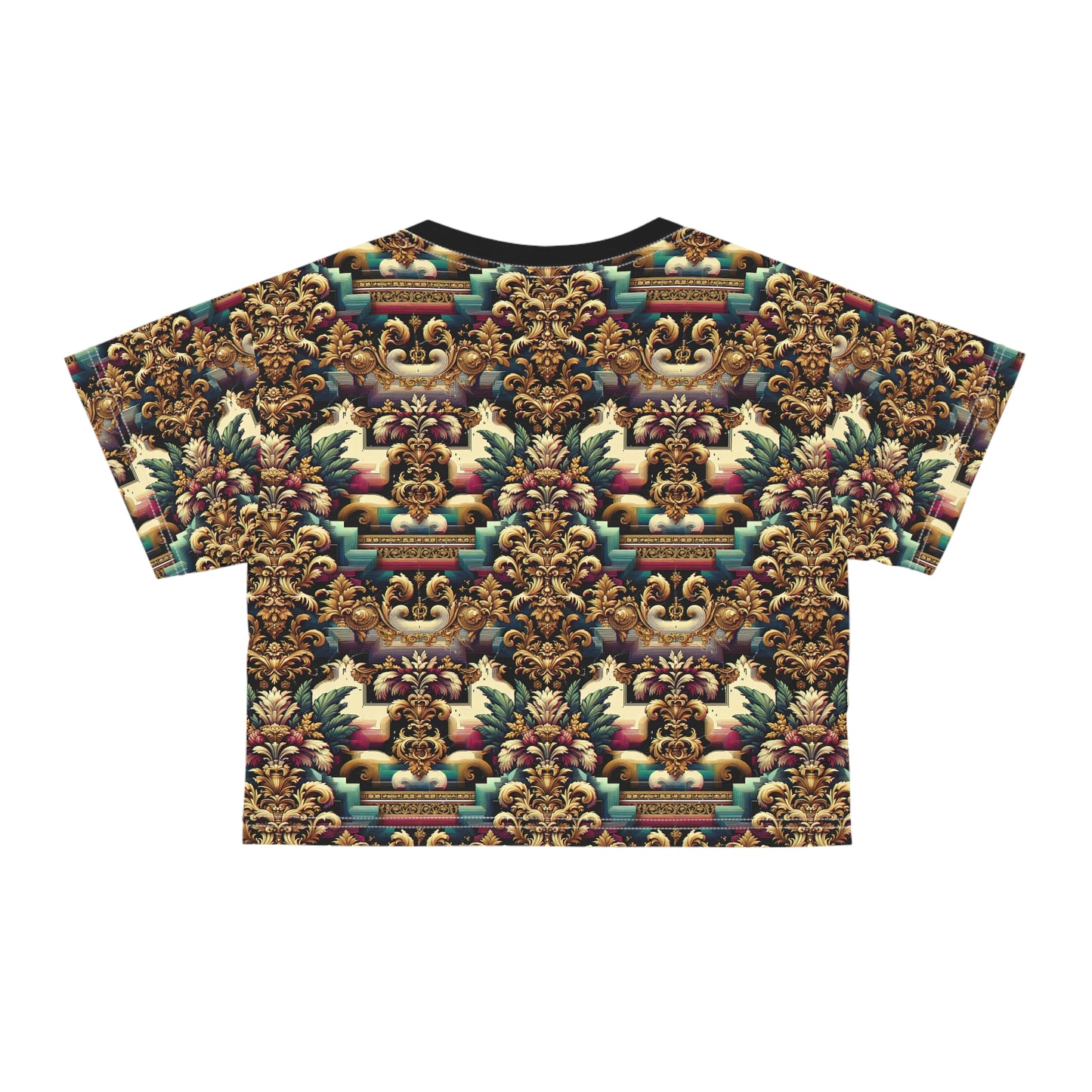 Digital Renaissance Modern Baroque Fusion Crop Tee - 8404 Design-60