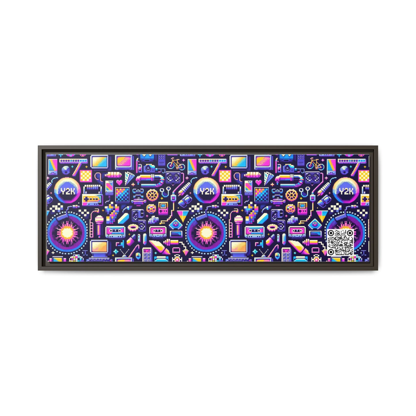 Digital Nostalgia Modern Retro Fusion Matte Canvas, Framed (multi-Color) - 8404 Design-64 B