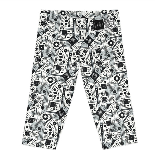 Digital Minimalism Minimalist Tech Women's Capri Leggings - 8404 Design-48