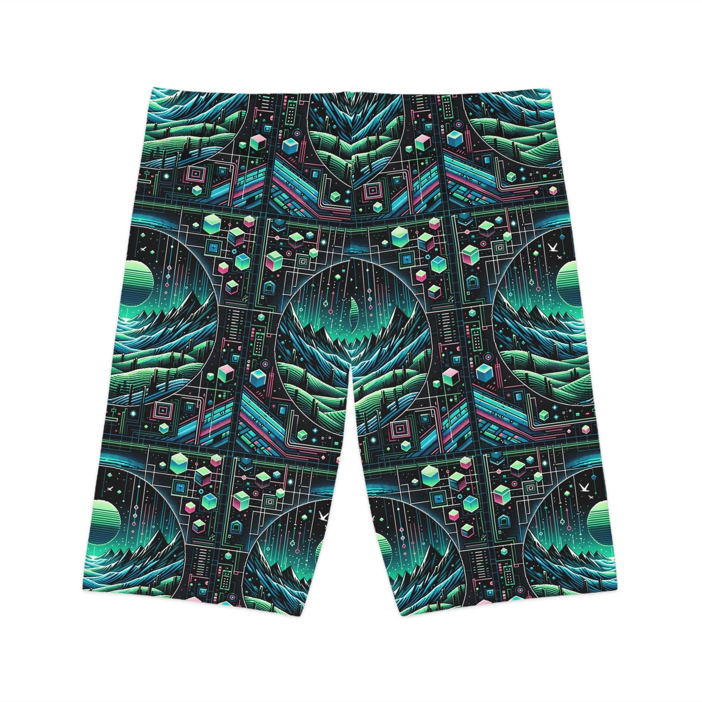 Digital Adventure Graphics Digital Explorer Women's Bike Shorts - 8404 Design-59