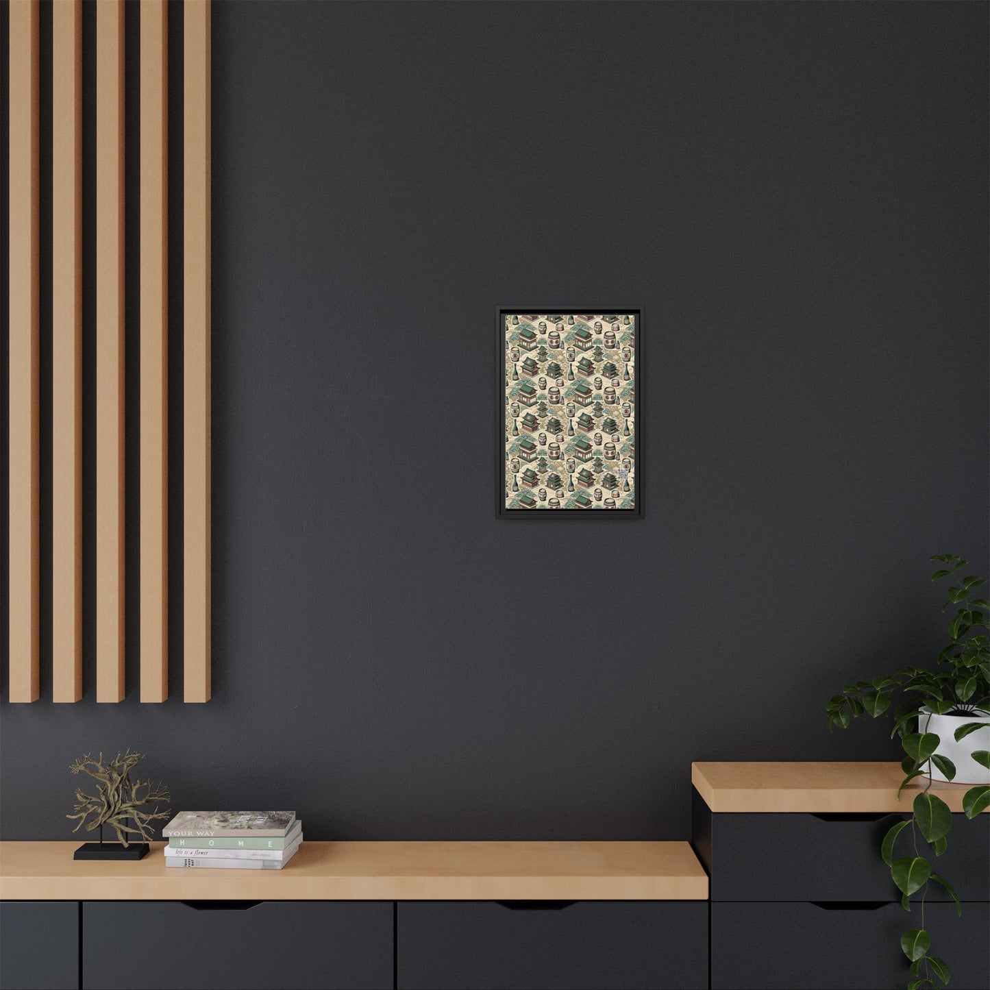 Cultural Artisanal Fusion Contemporary Cultural Elegance Matte Canvas, Framed (multi-Color) - 8404 Design-68 B