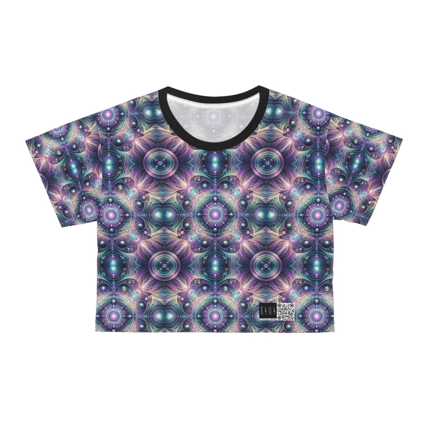 Iridescent Tech Fusion Tech-Forward Streetwear Crop Tee - 8404 Design-61
