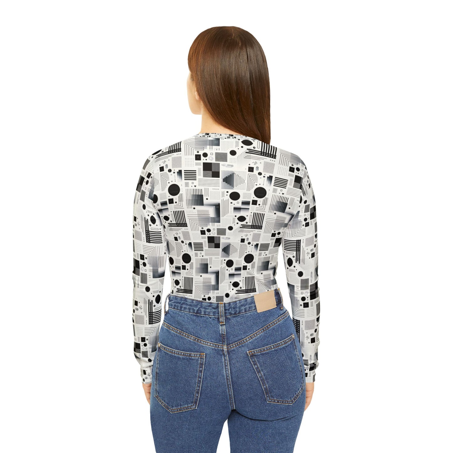 Digital Minimalism Minimalist Tech Women's Long Sleeve V-Neck Shirt - 8404 Design-60