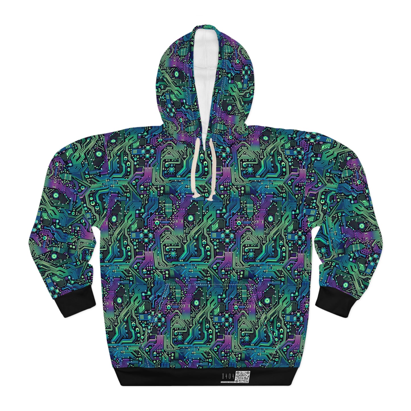 Tech-Infused Neon Tech-Forward Streetwear Pullover Hoodie - 8404 Design-66