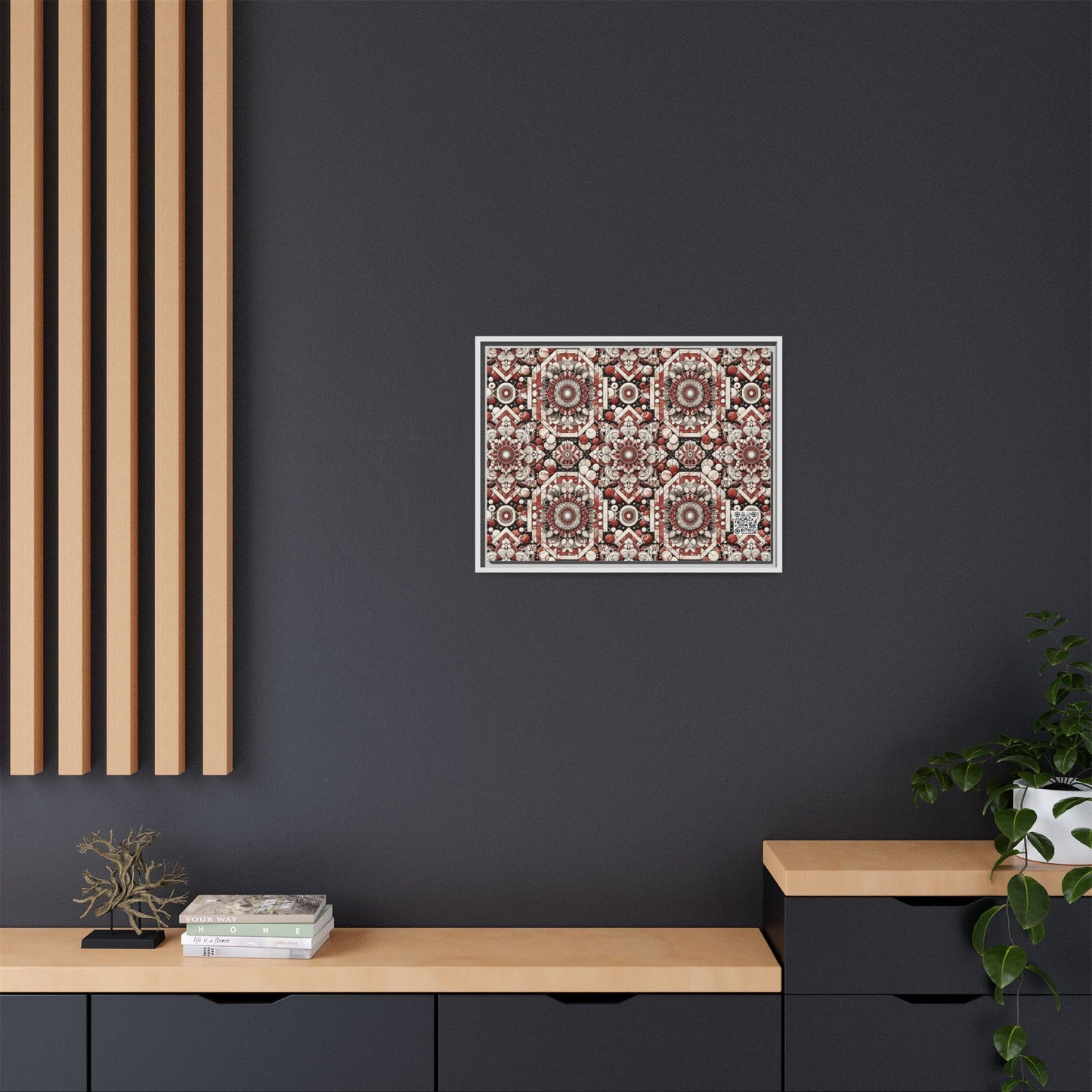 Neo Jomon Sculptural Aesthetics Artisanal Streetwear Matte Canvas, Framed (multi-Color) - 8404 Design-55 A