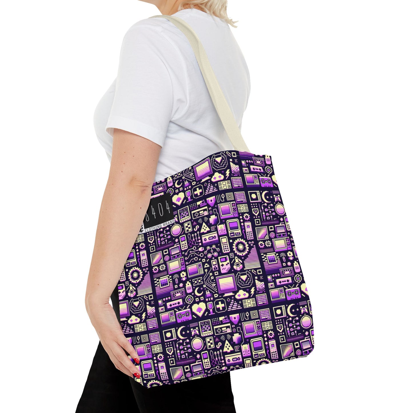 Digital Nostalgia Remix Modern Vintage Fusion Tote Bag - 8404 Design-54