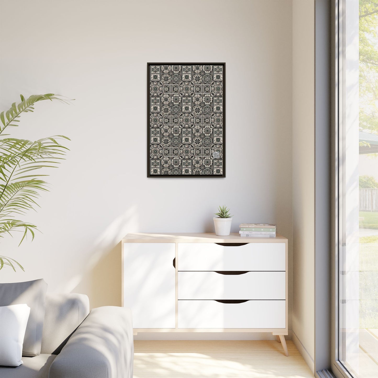 Cyber Garden Party Tech Garden Extravaganza Matte Canvas, Framed (multi-Color) - 8404 Design-45 A