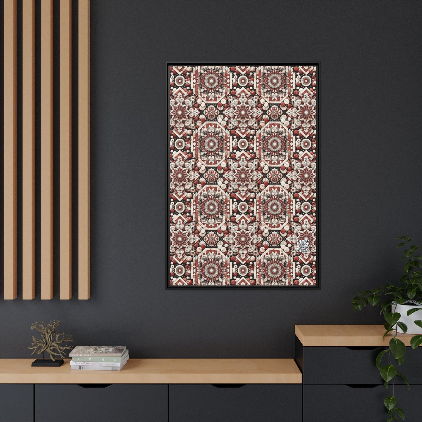 Neo Jomon Sculptural Aesthetics Artisanal Streetwear Matte Canvas, Framed (multi-Color) - 8404 Design-55 A