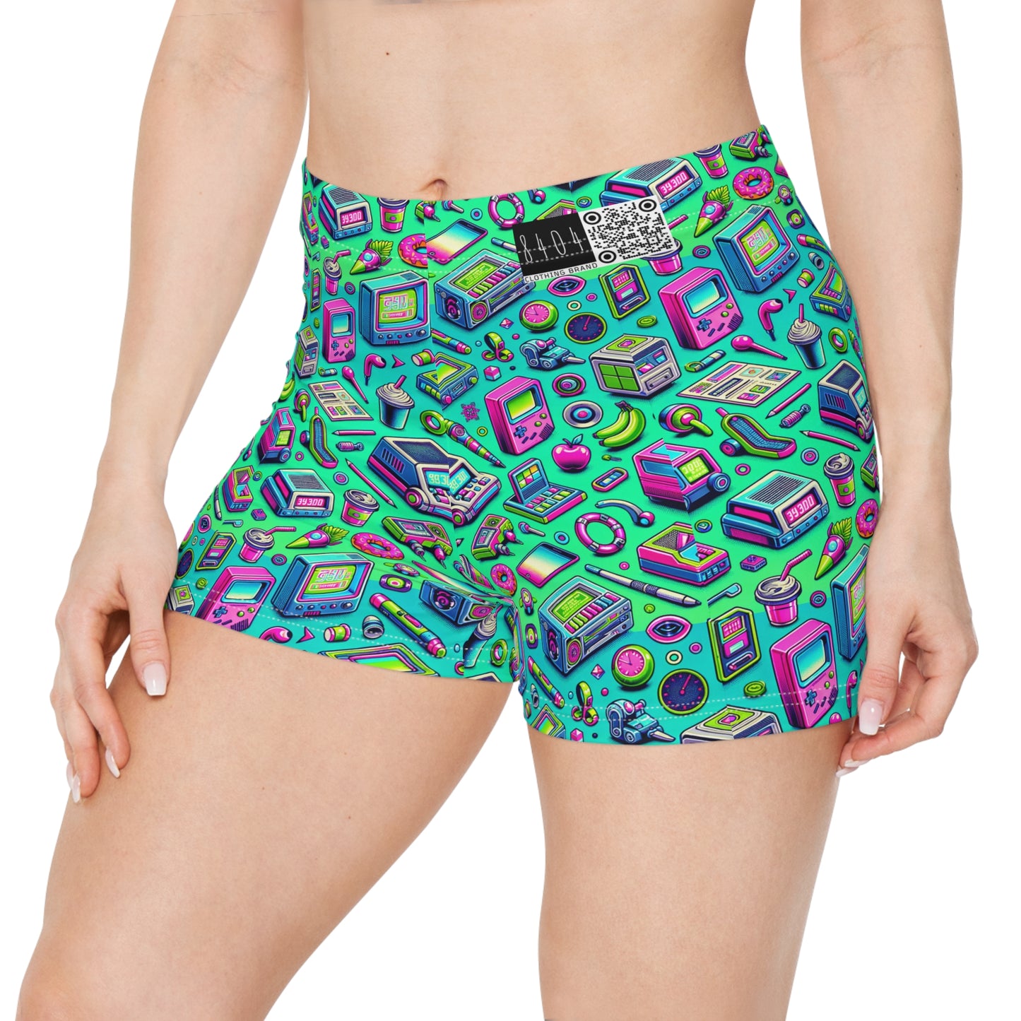 Y2k Revival Nostalgic Futurism Women's Shorts - 8404 Design-48