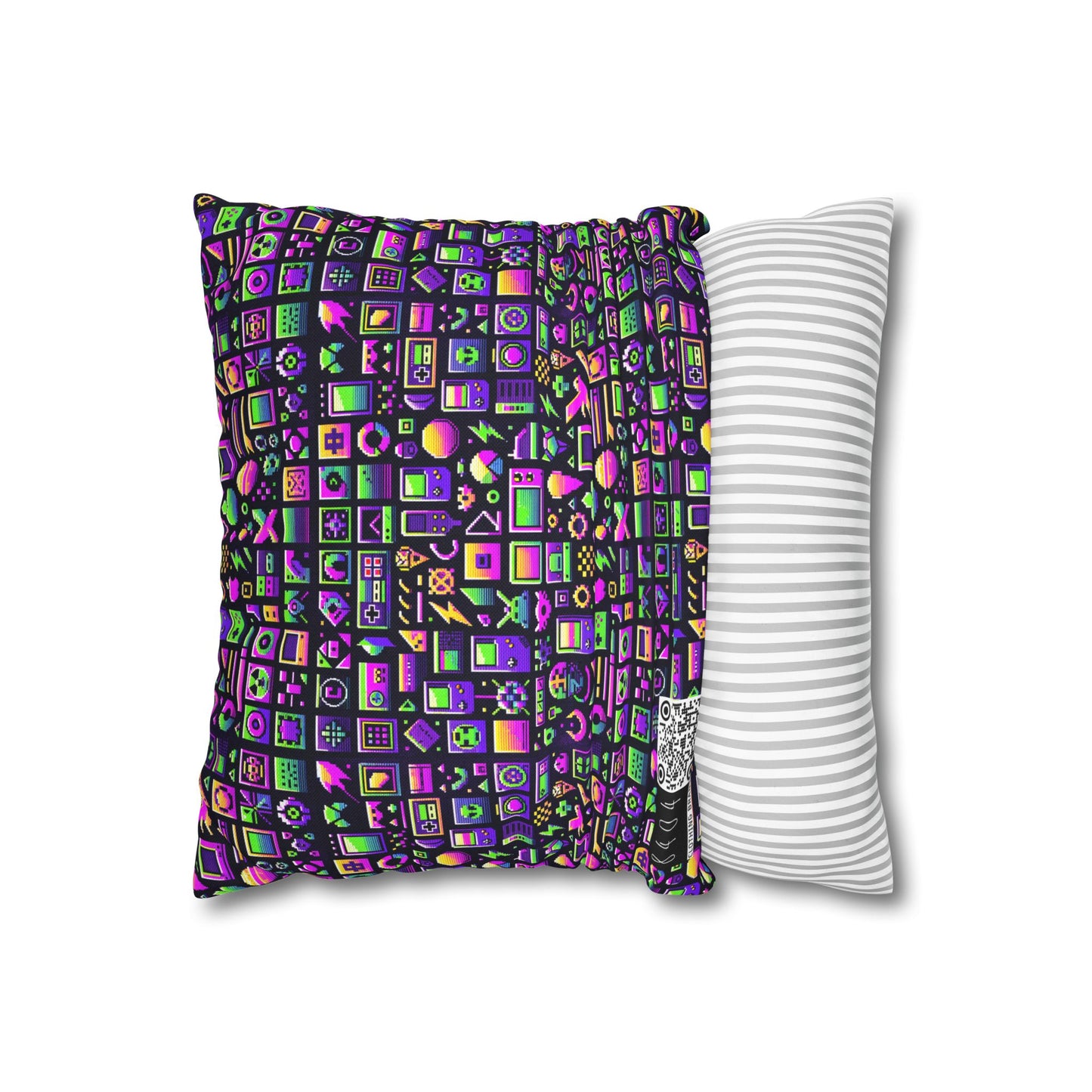 Digital Nostalgia Remix Modern Vintage Fusion Spun Polyester Square Pillowcase - 8404 Design-49