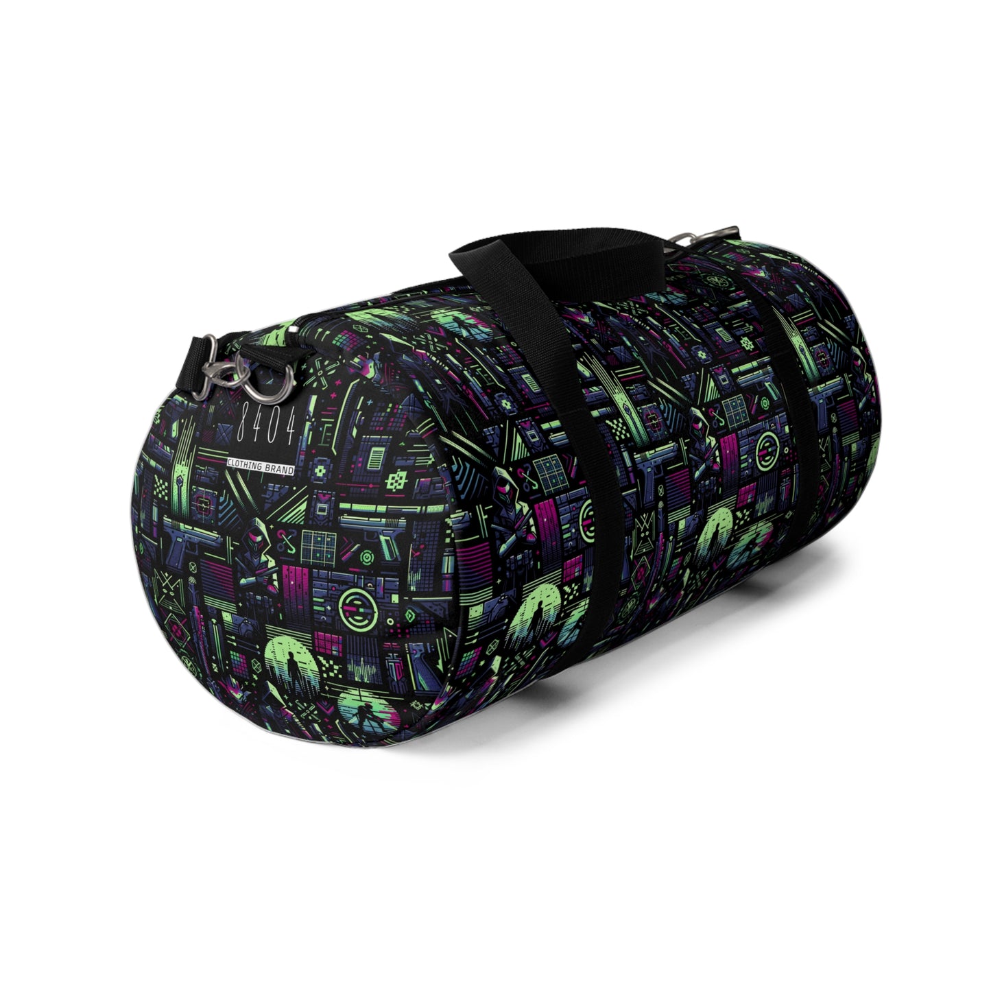 Tech Noir Futuristic Cyberpunk Duffel Bag - 8404 Design-63
