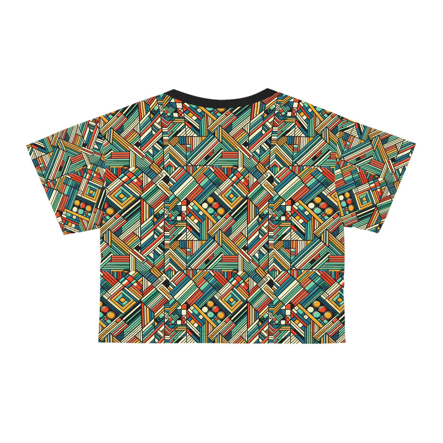 Abstract Graphic Art Modern Artistic Expression Crop Tee - 8404 Design-67