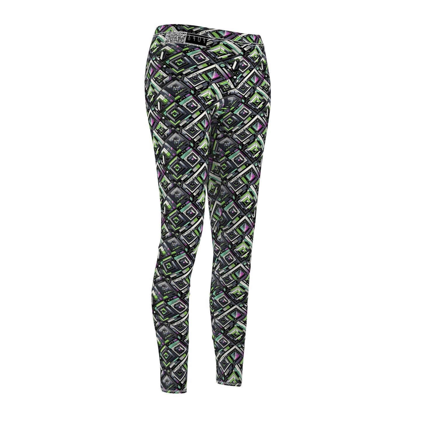 Retro Futurism Graphics Tech-Forward Streetwear Women's Cut & Sew Casual Leggings - 8404 Design-48