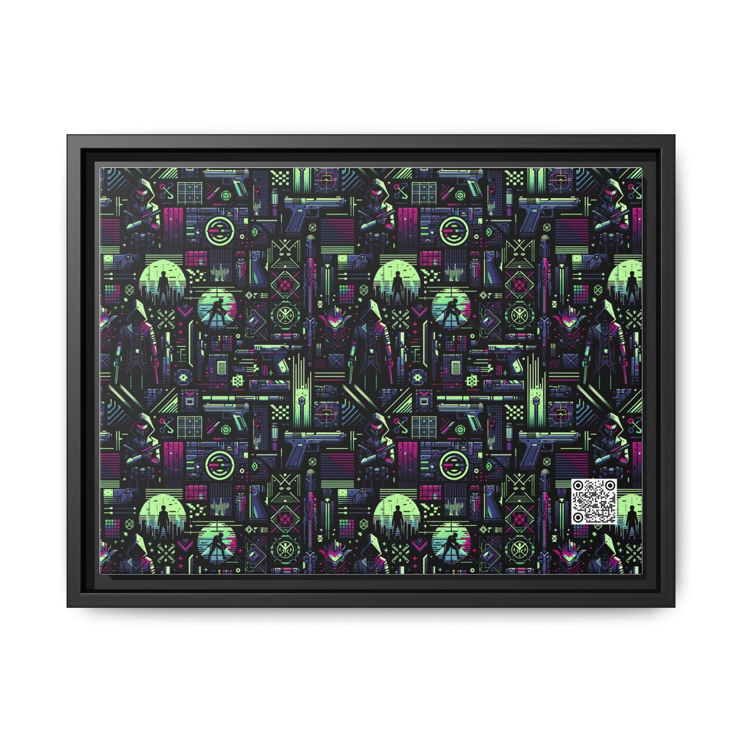 Tech Noir Futuristic Cyberpunk Matte Canvas, Framed (multi-Color) - 8404 Design-63 A