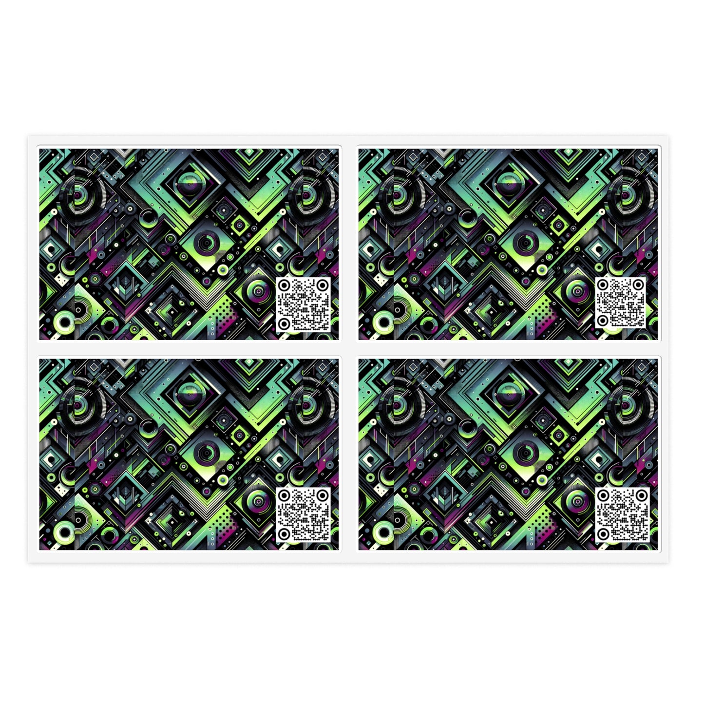 Tech-Tonal Graphics Tech-Forward Streetwear Sticker Sheets - 8404 Design-62
