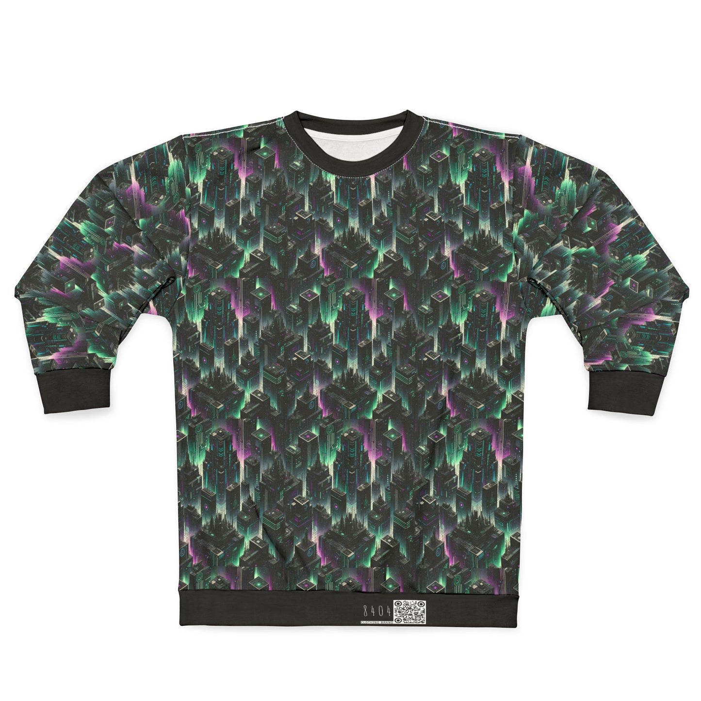 Tech Noir Aesthetics Tech-Forward Urban Dystopia Sweatshirt - 8404 Design-44