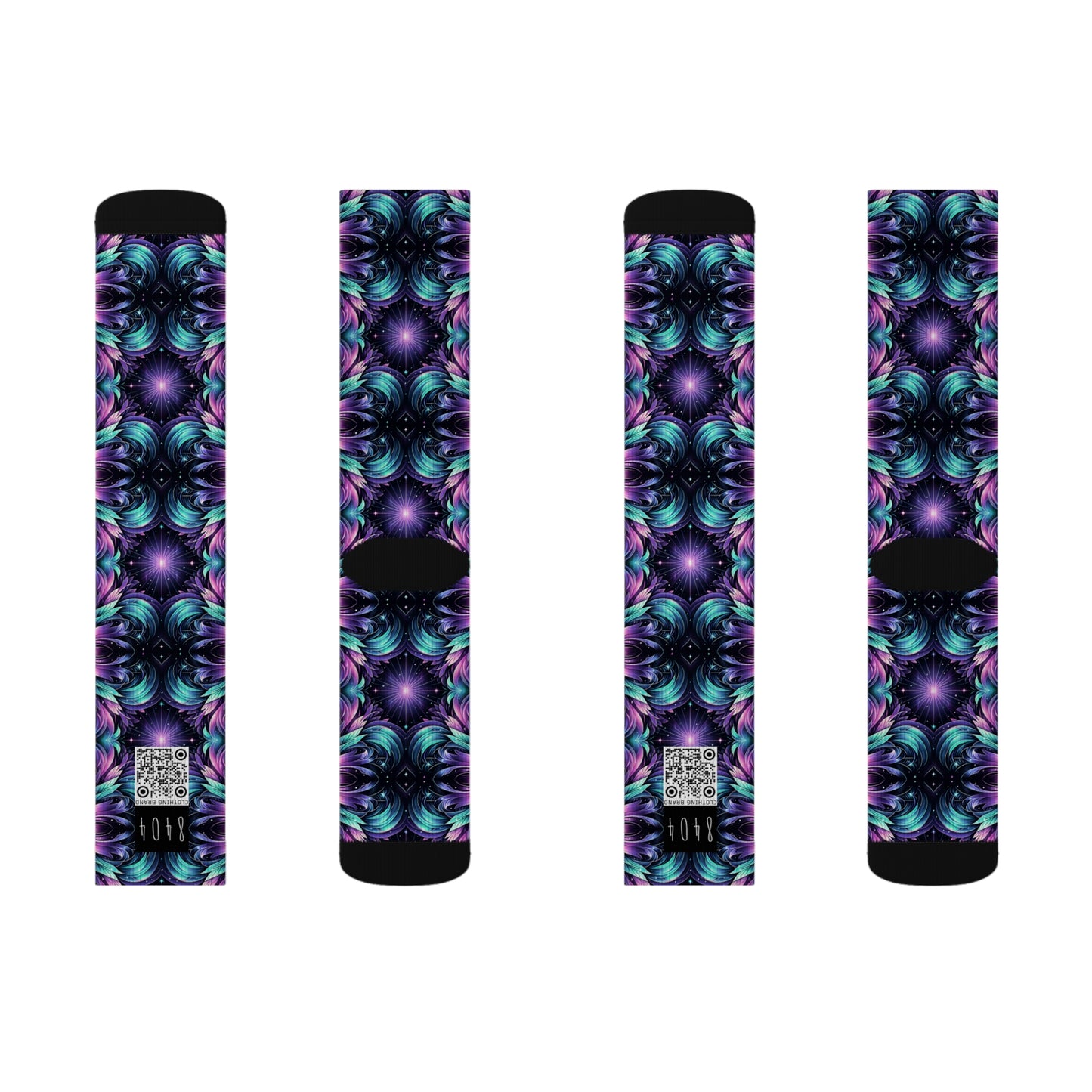Iridescent Dream Futuristic Tech Sublimation Socks - 8404 Design-60