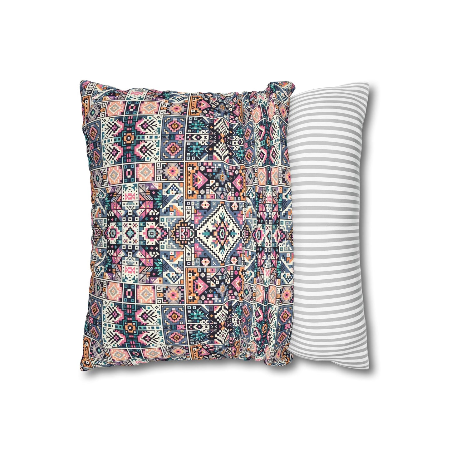 Spun Polyester Square Pillowcase - 8404 Design-02