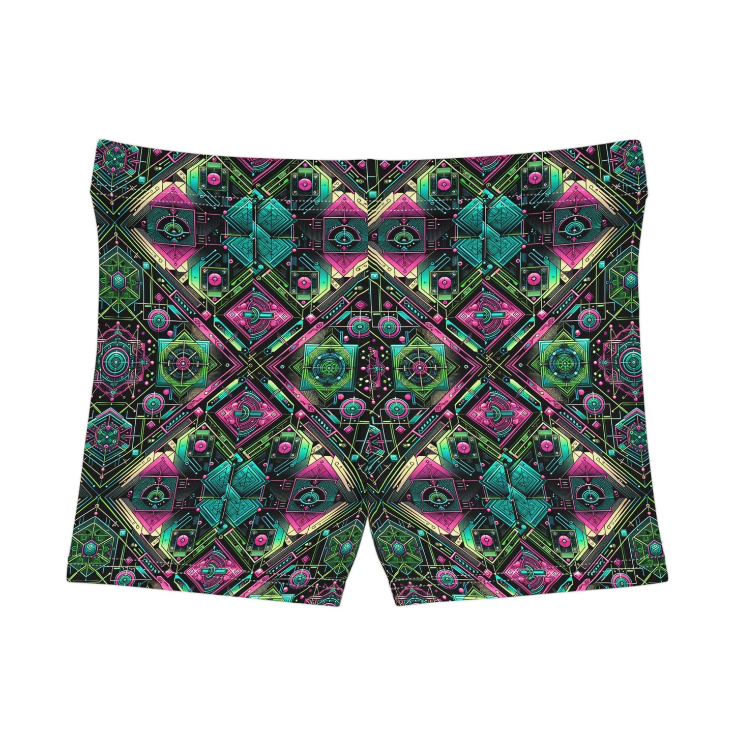 Tech-Infused Graphics Tech-Forward Streetwear Women's Shorts - 8404 Design-45