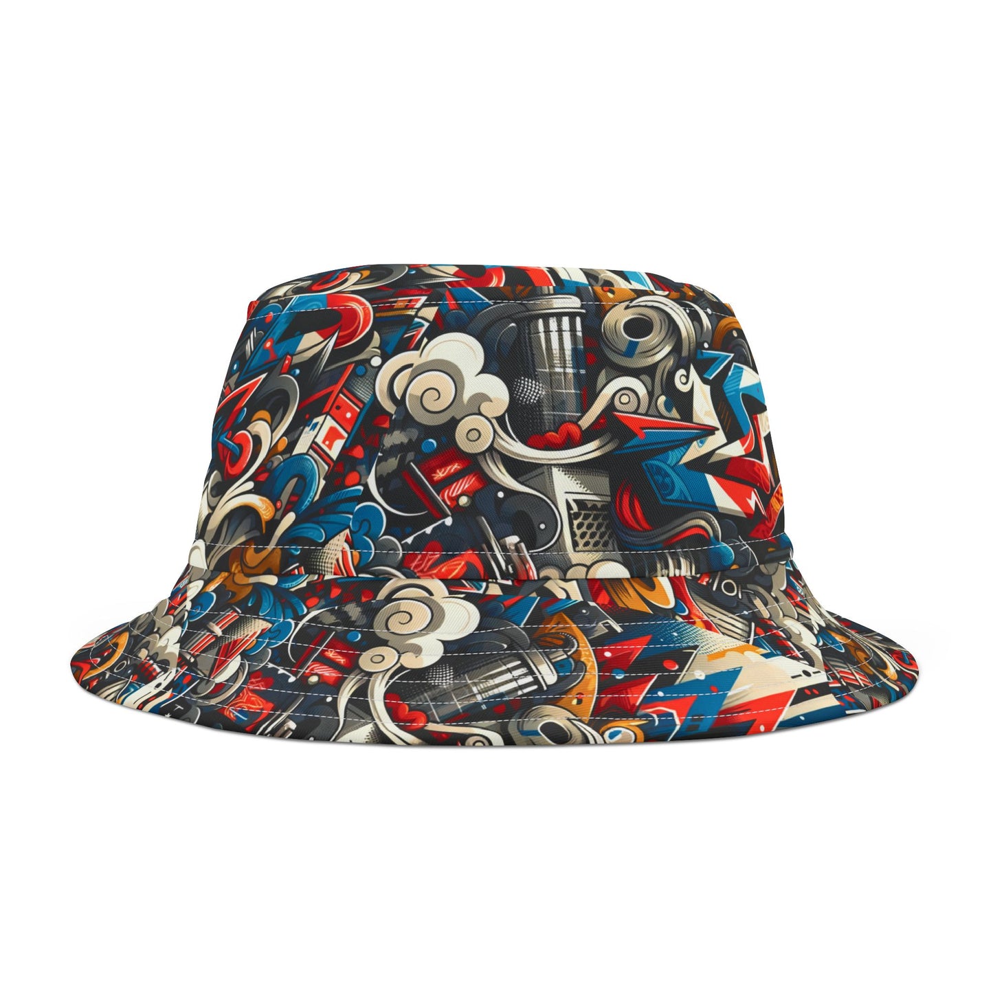 Neo-Traditional Street Art Modern Street Art Fusion Bucket Hat - 8404 Design-52