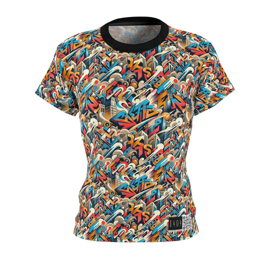 Neo-Traditional Street Art Modern Street Art Fusion Women's Cut & Sew Tee - 8404 Design-44